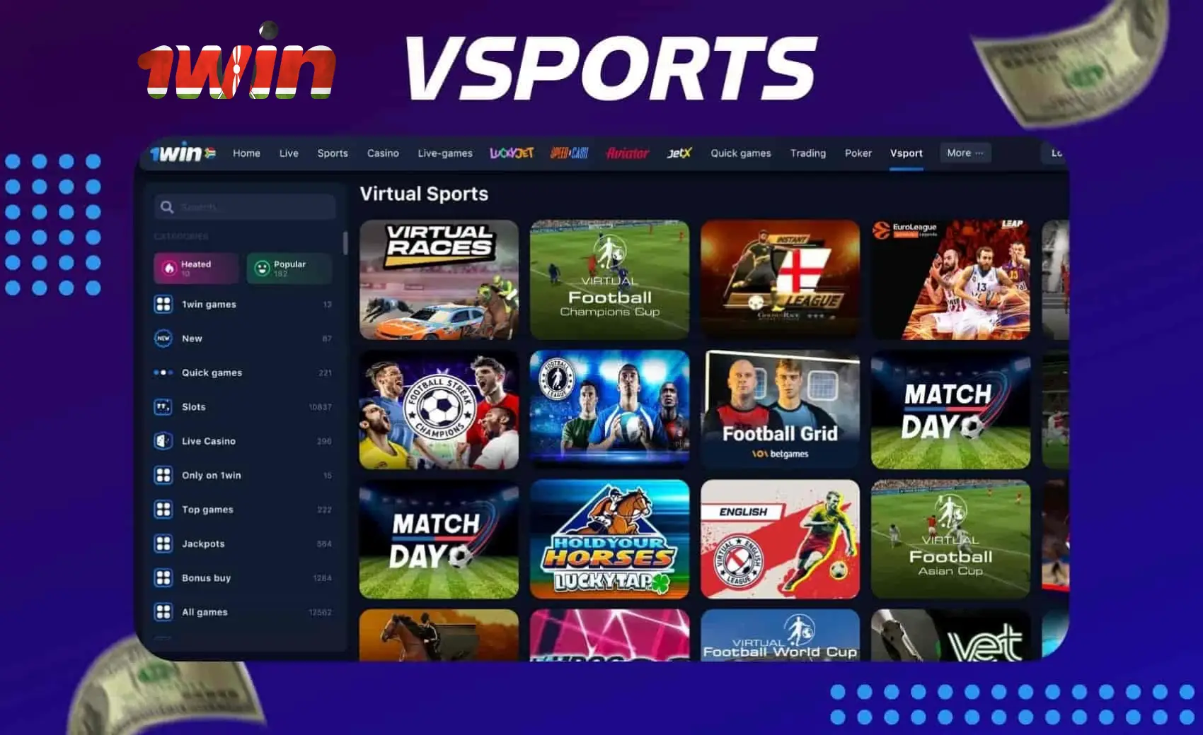 Place live sport bets at 1win Kenya now.