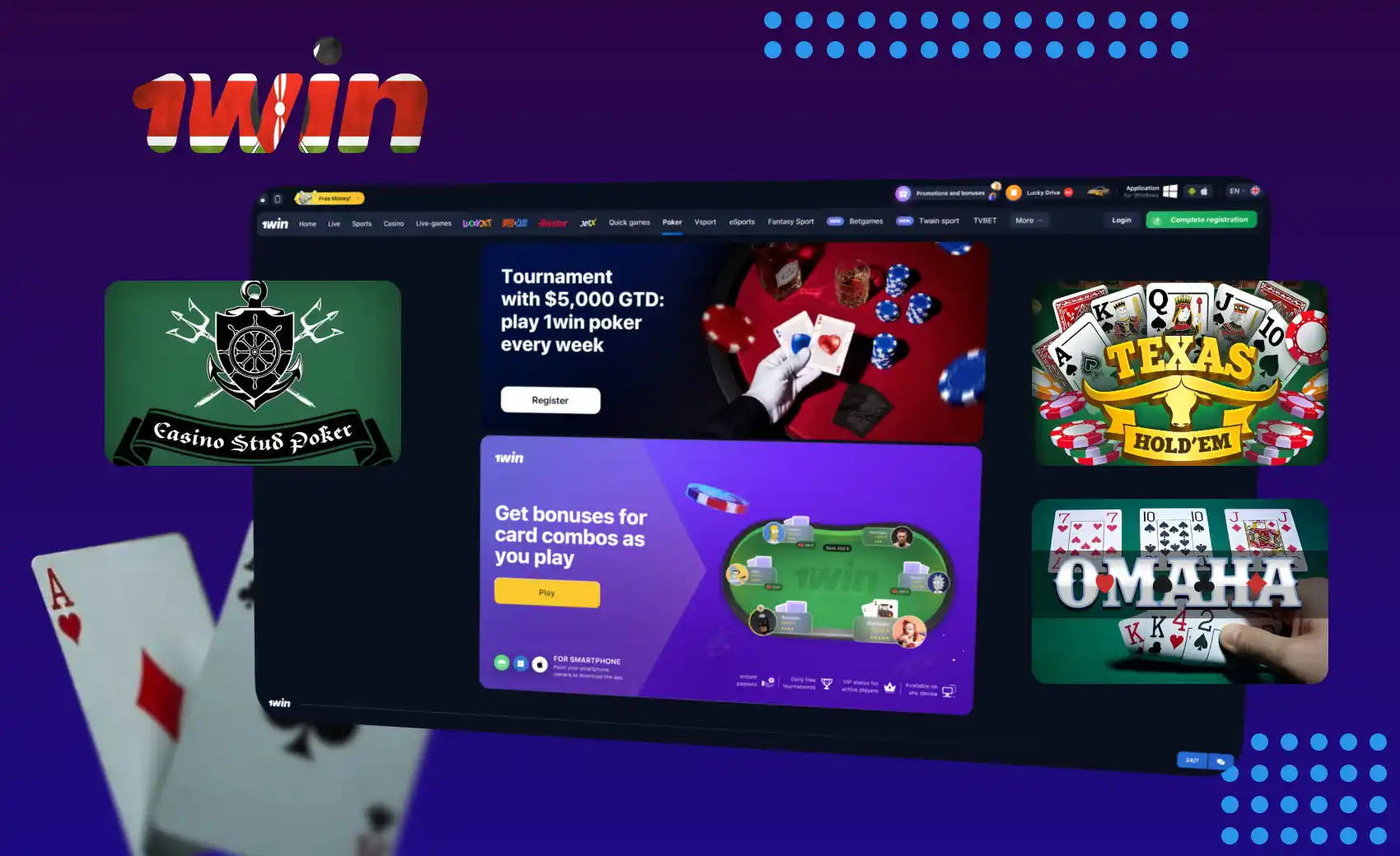 Test your skills with poker games on 1win’s official site.